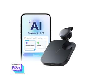 soundcore Work | The World's First Coin-Sized AI Voice Recorder Black