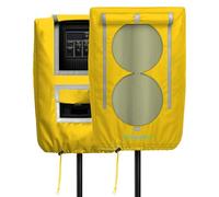 SoundCover Professional Grade 600D Protective Cover for Stand Mounted 10" PA/DJ Powered Speaker with SoundFlap - Yellow - Includes a 420D Storage Bag and reinforced yellow Paracord 700 draw cord