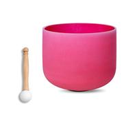 SOUNDELLO 12 inch 432hz Red C Note Root Chakra Quartz Crystal Singing Bowl, for Healing Mindfulness Meditation Yoga Sound Baths, with Rubber Mallet O-ring