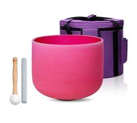 SOUNDELLO 432hz 8 inch Crystal Singing Bowl C Note Root Chakra Color for Sound Healing Meditation Yoga with Carrying Case Mallet and Suede Striker