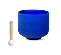 SOUNDELLO - 7" Third Eye Chakra Quartz Crystal Singing Bowl Indigo Healing Meditation Yoga Sound Bath with Rubber Mallet O-Ring