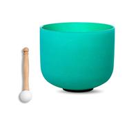 SOUNDELLO 9 inch Green F Note Heart Chakra Quartz Crystal Singing Bowl, for Healing Mindfulness Meditation Yoga Sound Baths, with Rubber Mallet O-ring