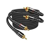 SOUNDFAM 2 Pack RCA Cable 1M Subwoofer Cable Male to Male Compatible for Home Theater, HDTV, Amplifiers, Hi-Fi Systems, Car Audio-Black