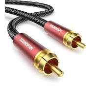 SOUNDFAM High-Performance RCA Subwoofer Cable 2M, 24K Gold Plated 75Ω Coaxial Audio Cable with Dual Shielding for Soundbar, TV, Home Theatre - Red