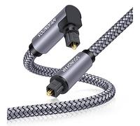 SOUNDFAM Optical Audio Cable 90 Degree Optical Cable for Soundbar to TV - Grey-2M