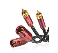 SOUNDFAM PREMIUM Dual XLR to RCA Cable 1M, 2 XLR-Male to 2 RCA-Male Unbalanced Interconnect Audio Cable - Wine Red