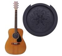 Soundhole Cover - Guitar Soundhole Cover Block Protector | Soft Silicone Sound Hole Covers | Feedback Buster Acoustic Guitar Sound hole case Prevention Accessories Black