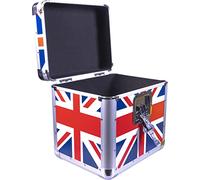 SoundLAB Euro Style Album Case Holds 70 Records with Lift Off Hinges and a Butterfly Catch- Union Jack Design