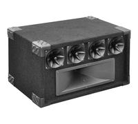 SoundLAB 5-Way Tweeter Speaker System 400W, Piezo Driver & Midrange Horns, Passive PA Speaker for DJ Disco Events, Black Carpet Finish Cabinet