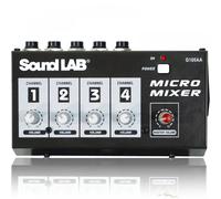 Soundlab Compact 4 Channel Mono Line Mixer with Volume Controls inc Master
