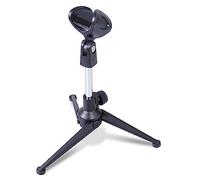 SoundLAB Compact Table Desk Top Metal Microphone Stand With Height Adjustment, Microphone Clip and Rubber Isolation Feet Pads
