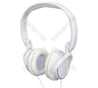 Soundlab Deep Bass Folding Stereo Headphones With Adjustable Headband White