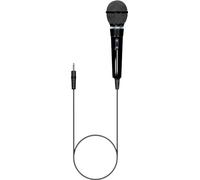 SoundLAB Dynamic Unidirectional Karaoke Microphone With Fixed 3.5mm Jack Lead 3m Length For Singing, Presentations, Practice, Home Party, Celebration, Perforamce, Kids, Adults, Portable Black