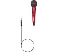 SoundLAB Dynamic Unidirectional Karaoke Microphone With Fixed 3.5mm Jack Lead 3m Length For Singing, Presentations, Practice, Home Party, Celebration, Perforamce, Kids, Adults, Portable Red
