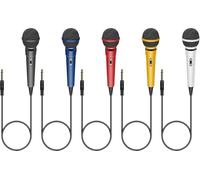 SoundLAB Dynamic Unidirectional Karaoke Microphone With Fixed 6.35mm Jack Lead 3m Length For Singing, Presentations, Practice, Home Party, Celebration, Perforamce, Adults, Portable Mix of 6