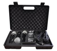 Soundlab Dynamic Vocal Microphone Kit with 3 Plastic Microphones, Lead