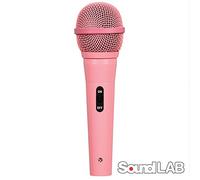 SoundLAB Dynamic Vocal Microphone With Lead in Pink