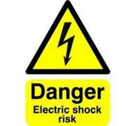 Soundlab Safety Sign Danger Electric Shock Risk In Pvc, 210mm X 148mm