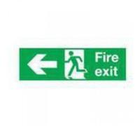 Soundlab Signslab E97A/s Safety Sign "fire Exit Running Man Arrow - Left", Self-Adhesive, 150 mm X 450 mm