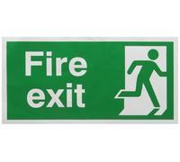 Soundlab Signslab E98A/s Safety Sign "fire Exit Running Man - Right", Self-Adhesive, 150 mm X 300 mm