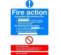 Soundlab Signslab Fr03551S Safety Sign "fire Action Standard", A5, Self-Adhesive