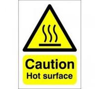 SIGNSLAB HA04151S Safety Sign "Caution: Hot Surface", A5, Self-Adhesive