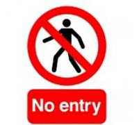 SIGNSLAB ML01751R Warning Sign "No Entry", A5, PVC