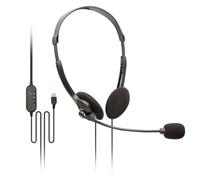 Soundlab Stereo USB PC Headset with Flexible Boom Microphone in Black Soundlab Black