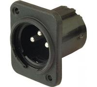 Soundlab XLR Black Chassis Socket, 3 Pin, Male