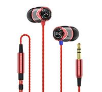 SoundMAGIC E10 In-Ear Isolating Earphones - Deep Bass, Noise-Isolating, Durable Metal Build, Tangle-Free Cable, Award-Winning Sound Quality - Ideal for Music, Gaming, Travel - Black/Red