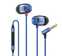 Soundmagic E10C In-Ear Isolating Earphones with Mic, High-Performance Sound, Deep Bass, Noise Isolation, Durable Metal Build, Compatible with iPhone, Android, PC, & Tablet - Black/Blue