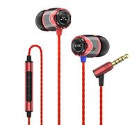 Soundmagic E10C Wired Earbuds, with Mic, Premium Hi-Fi, 3.5mm Jack, Red | Deep noise isolation, Punchy bass, Clear treble, Crystal-clear call, Rugged metal shell, Tangle-free cord, Comfortable fit