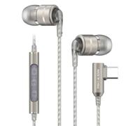Soundmagic E80D - In Ear Isolating USB-C High Definition Earphones with Integrated DAC and Microphone for Apple and Android Devices - Silver