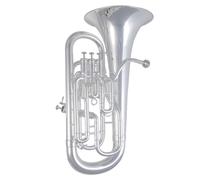 Soundman EUM-721S Fully Compensated Euphonium in B, Silver-Plated - 4 Valves (3+1), Complete with Mouthpiece, Case and Accessories