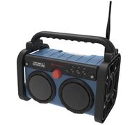 Soundmaster DAB85BL DAB+ Construction Radio - Portable Site Radio with FM, Bluetooth, LED Work Light, Rechargeable Li-Ion Battery, Stereo Speaker for Workshop & Garden