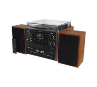 Soundmaster MCD5600 Stereo System with Turntable DAB+ Double Cassette CD Player USB MP3 Bluetooth Encoding Digitization 75 Ohm Antenna Connection Colour: Brown