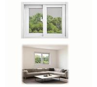Soundproof Aluminum Sliding Windows for House Replacement - Tempered Glass & Screen 22"-38" Sizes Ideal for Basements & Mobile Homes (White 20"x17")