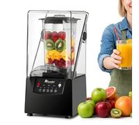 Soundproof Blender, Professional 68oz Smoothie Maker with 2200W Motor & 6-Leaf Ice Crushing Blade for Home and Commercial Use, Variable Speed Quiet Shield