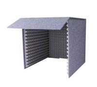 Soundproof Booth Portable Acoustic Booth Desktop Vocal Screen Noise Control Panel Desk Privacy with foam interior to limit and improve suitable for, Grey Exterior And Grey Interior, 60 60 60 Cm