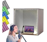 Soundproof Cover Desktop Soundproof Booth Portable Vocal Booth Box Sound Recording Booth Box Vocal Sound Absorbing Shield Easy To Assemble for Sound Recording Podcasts Singing