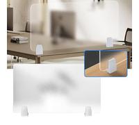 Soundproof Office Divider - Acrylic Privacy Panel for Student Desks and Standing Workstations - Freestanding Table Separator - Frosted Design 100 x 40 cm