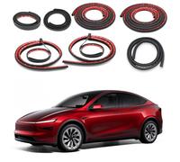 Soundproof Sealling Strips Compatible with Tesla Model Y 2020-2024 2025 2026 Juniper Accessories Door Seal Kit Soundproof Rubber Weather Draft Strip Wind Noise Reduction Sound Proofing Kits (9 Pack)