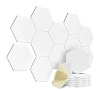 Soundproof Wall Panels 12/6/1 Pack HexagonalSelf-adhesive Acoustic Panels Sound Proof Foam Y-Lined Design to Absorb Noise Eliminate Echoes Black(Type 3,9MM 12 PACK)