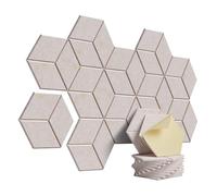 Soundproof Wall Panels 12 Pack Hexagon Self-adhesive Acoustic Panels Y- Lined Design Sound Proof Foam Home Studio Wall Stickers(Gray 1)