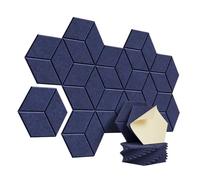 Soundproof Wall Panels 12 Pack Hexagon Self-adhesive Acoustic Panels Y- Lined Design Sound Proof Foam Home Studio Wall Stickers(Dark Blue)