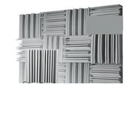 Soundproof Wall Panels 12 Pack Noise Absorption Foam Wall Panel Soundproof Studio Recording Drum Room Sound Isolation Treatment Padding(Grey,25x25x5cm,High Density)