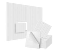 Soundproof Wall Panels 12 Pack Square Self-Adhesive Acoustic Panel Sound Proof Vertical Stripe Panels for Wall Ceiling Treatment 300x300x9mm(White)