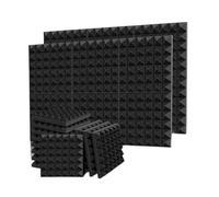 Soundproof Wall Panels 12Grey 30x30x5cm Pyramid Design Acoustic Foam Panels Sound Proof Isolation Absorbing for Wall And Ceiling(Black)