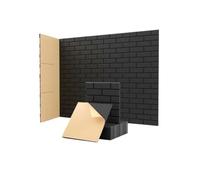 Soundproof Wall Panels 12Pack 300x300x9mm Acoustic Panels Self-Adhesive Sound Proof Brick Polyester for Wall Ceiling Treatment(Black)