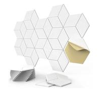 Soundproof Wall Panels 12Pack Self-adhesive Acoustic Panel Y-Lined Sound Proof Wall Panels for Home Offices Studio 30x26x0.9cm(White)